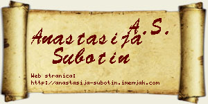 Anastasija Subotin vizit kartica